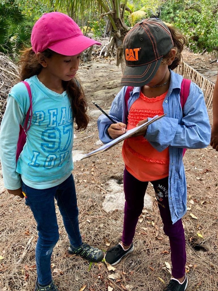 School of Nature students Kelly and Silvia take data on Iguana survey – Daniela Sansur